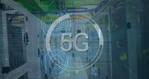 5G Technology Visualization in Modern Server Room