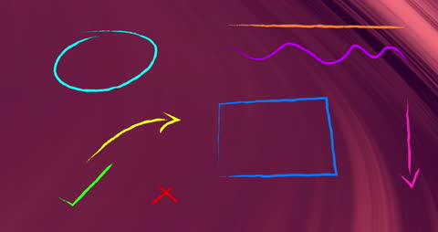 Colorful Abstract Shapes on Gradient Background