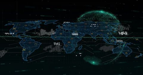 Digital World Map with Global Network Connections and Data - Download Free Stock Images Pikwizard.com