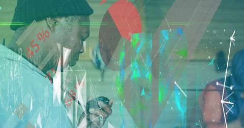 Digital Overlay on Boxing Trainer with Graphs for Finance and Sports