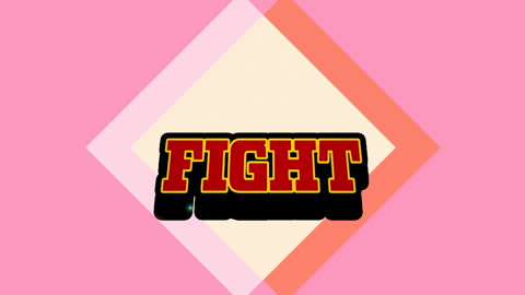 Rotating Retro Style Fight Text Design on Abstract Background