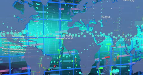 Global Digital Data Network Interface Visualization