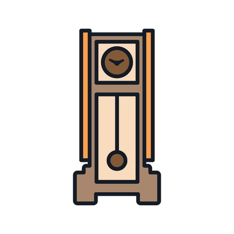vintage grandfather clock illustration on transparent background - Download Free Stock Videos Pikwizard.com