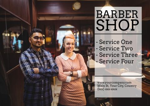 barber and stylist in cozy barbershop with service background - Download Free Stock Templates Pikwizard.com