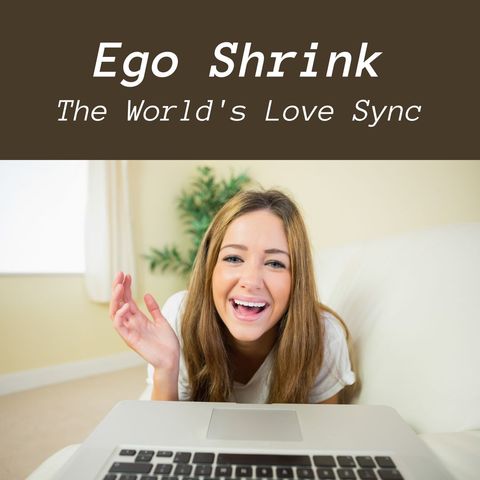 smiling woman using laptop promoting ego awareness - Download Free Stock Templates Pikwizard.com