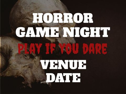 eerie skull backdrop for horror game night invitation - Download Free Stock Templates Pikwizard.com