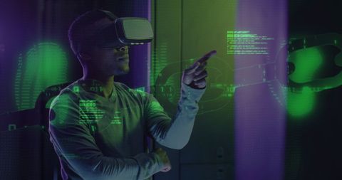 Virtual Reality in Data Processing Server Room - Download Free Stock Images Pikwizard.com