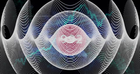 Futuristic Digital Soundwave with Holographic Data