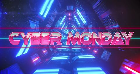 Cyber monday futuristic digital interface background
