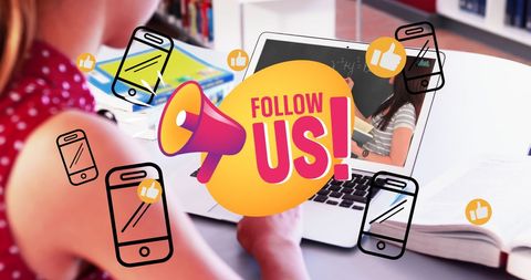Social Media Engagement and Education Concept with Teen Focusing - Download Free Stock Images Pikwizard.com