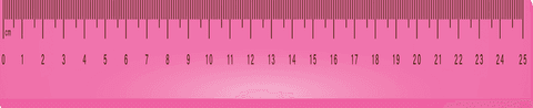 Pink transparent ruler for mathematics on clear background