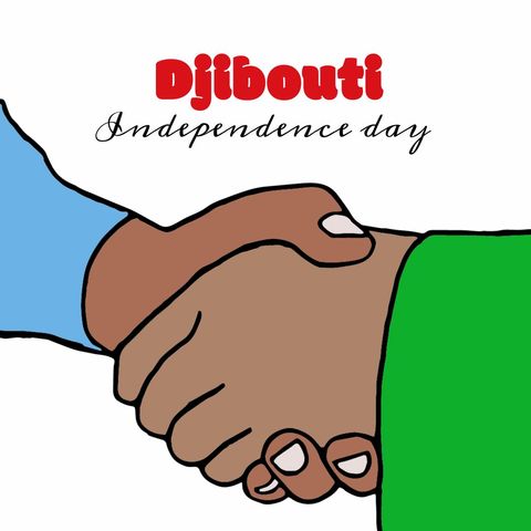 Djibouti independence day handshake illustration with text