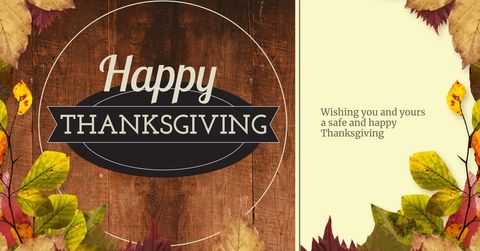 Warm Thanksgiving Wish with Autumn Leaves Greeting - Download Free Stock Templates Pikwizard.com