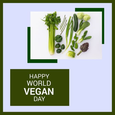 world vegan day celebration with fresh green vegetables - Download Free Stock Templates Pikwizard.com