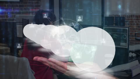 Digital Interface with Programmer and White Abstract Technology Overlay