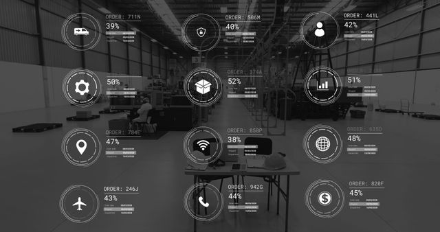 Modern Warehouse with Smart Technology Interface Display - Download Free Stock Images Pikwizard.com