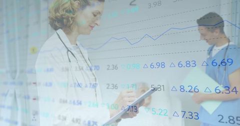 Healthcare professionals analyzing data for patient care improvement