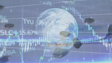 Global Financial Data Streaming around Earth Concept