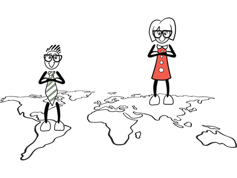 transparent vector characters communicating across world map - Download Free Stock Videos Pikwizard.com