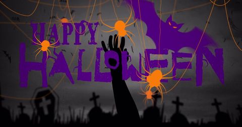 Creepy Halloween Scene with Silhouette Hand and Bats - Download Free Stock Images Pikwizard.com