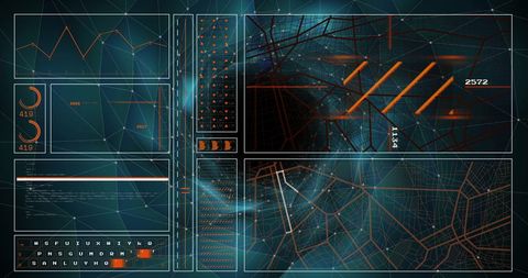 Digital Interface with Data Visualizations and Tunnel Background - Download Free Stock Images Pikwizard.com