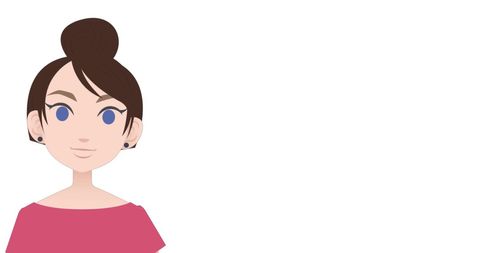 Modern woman avatar with pink dress and copy space