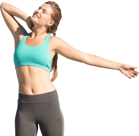 Woman Stretching in Sport Outfit on Transparent Background - Download Free Stock Videos Pikwizard.com