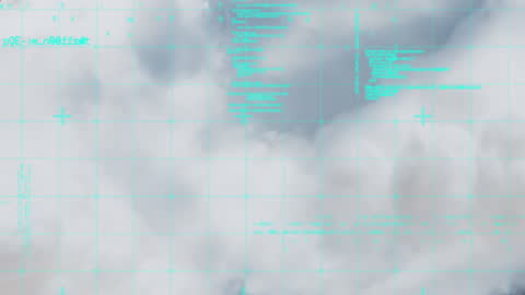 Digital Data Visualization Over Cloudy Sky
