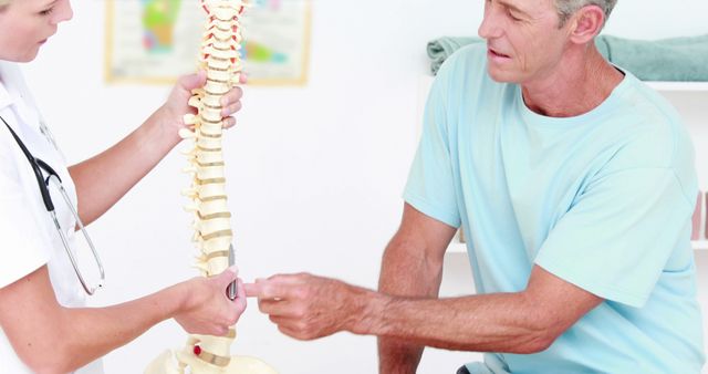 Doctor Showing Spine Model to Senior Patient During Consultation - Download Free Stock Images Pikwizard.com