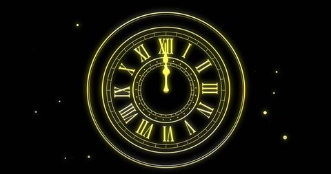 Digital Clock Showing Midnight with Fireworks - Download Free Stock Images Pikwizard.com