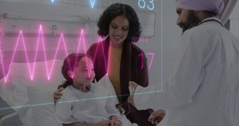Doctor Assisting Young Girl with Asthma Inhaler and Digital Health Analytics - Download Free Stock Images Pikwizard.com