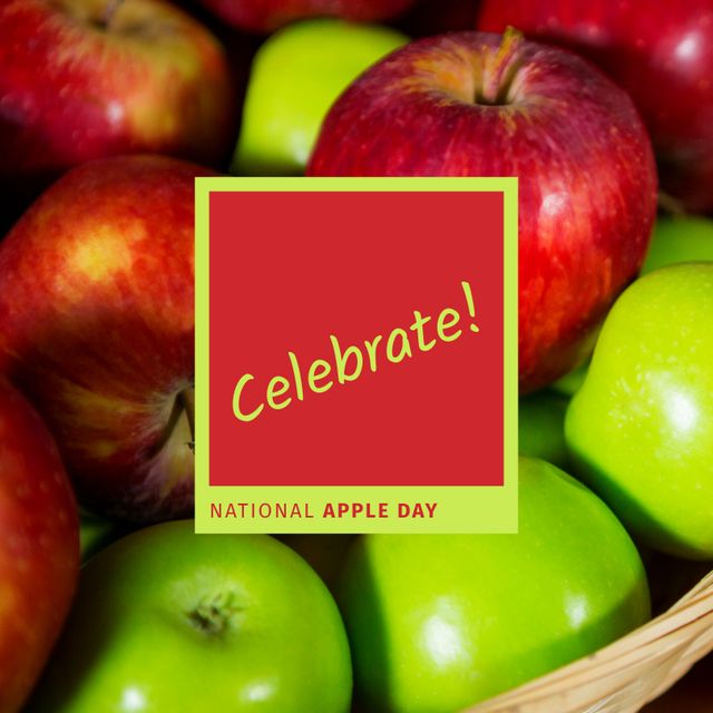 National Apple Day Celebration with Red and Green Apples - Download Free Stock Templates Pikwizard.com