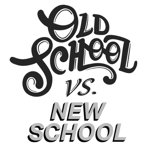 graphic text illustration of old school vs new school on transparent background - Download Free Stock Videos Pikwizard.com