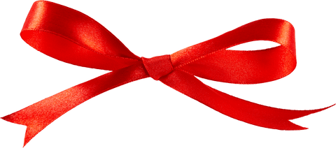 Red satin gift bow on transparent background for celebrations