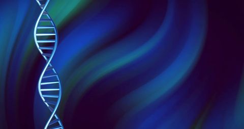 spinning dna strand on abstract blue background - Download Free Stock Images Pikwizard.com