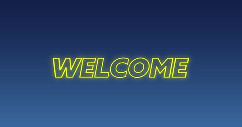 Bright Yellow Welcome Text on Dark Blue Background - Download Free Stock Images Pikwizard.com