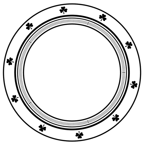 black circle with clovers on transparent background - Download Free Stock Videos Pikwizard.com