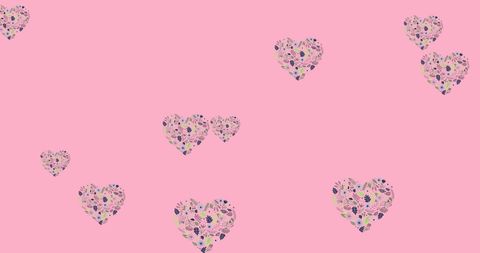 Floral Heart Patterns on Pink Background for Sale Promotions