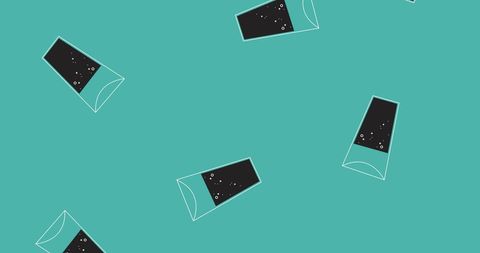 Contemporary Abstract of Falling Glasses on Teal