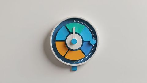 Abstract circular gauge chart for data visualization concepts
