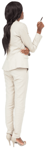 Thoughtful african american businesswoman contemplating