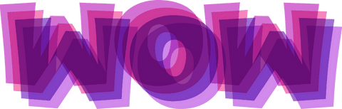 Retro Transparent Layered WOW Text Design in Purple and Pink - Download Free Stock Videos Pikwizard.com