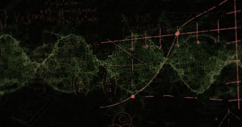mathematical equations overlaying green digital wave - Download Free Stock Images Pikwizard.com
