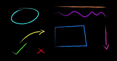 Colorful Sketched Speech Bubbles and Arrows on Black Background - Download Free Stock Images Pikwizard.com