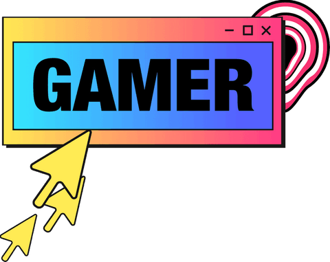 gradient text gamer vector with cursors on transparent background - Download Free Stock Videos Pikwizard.com