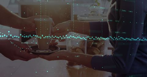 Digital Data Overlay on Coffee Shop Encounter