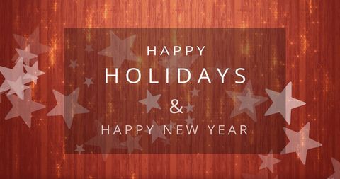Holiday greetings with stars and festive background