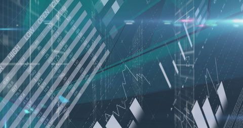 Futuristic Financial Data Visualizations on Digital Interface - Download Free Stock Images Pikwizard.com