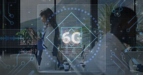 Futuristic 6G Interface in Open-Plan Office