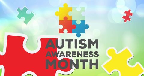 Colorful Puzzle Pieces Celebrating Autism Awareness Month